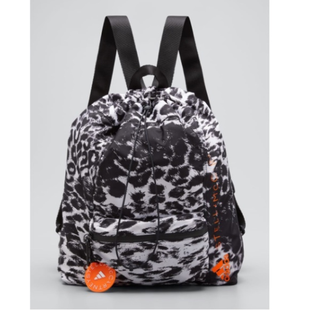 Adidas by Stella McCartney Black and White Leopard Backpack